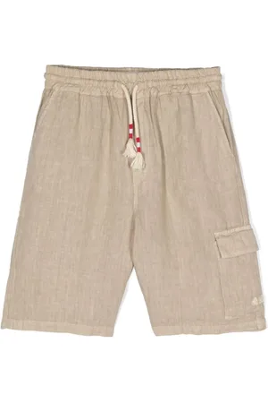 MC2 SAINT BARTH Logo-embroidered linen shorts