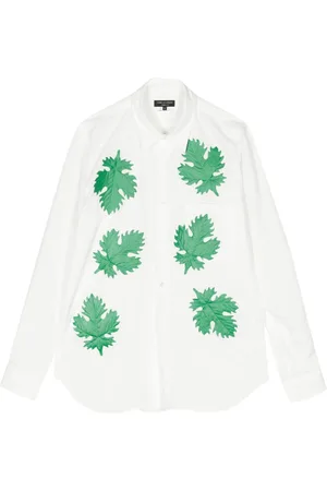 Comme des Garçons Leaves-appliqué button-up shirt