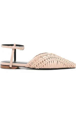 Patrizia Pepe Interwoven leather slippers