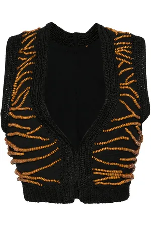 FORTE FORTE Beaded crochet waistcoat