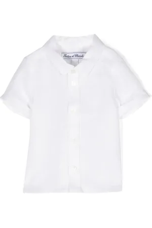 Tartine Et Chocolat Logo-embroidered linen shirt