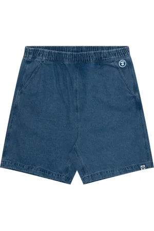 A Bathing Ape Logo-embossed denim shorts