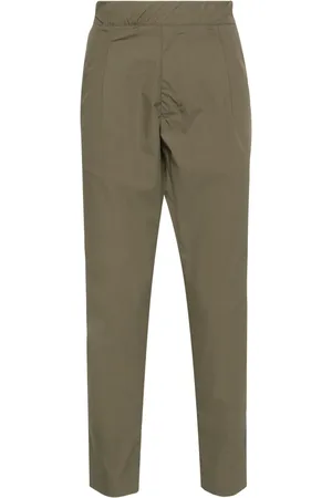LOW BRAND Poplin pleated tapered trousers