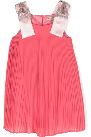 HUCKLEBONES LONDON Bow-detail pleated midi dress