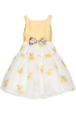 HUCKLEBONES LONDON Bow-detail organza midi dress