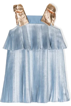 HUCKLEBONES LONDON Lamé-effect pleated midi dress