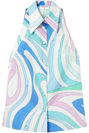 Puccini Marmo-print sleeveless shirt