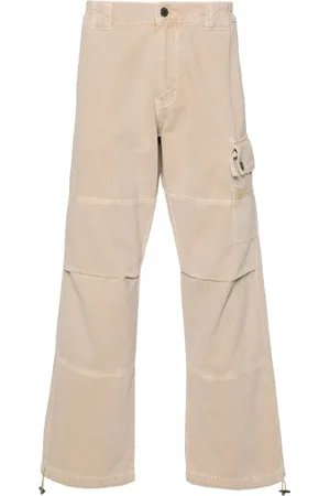 Moschino Logo-embroidered cotton trousers
