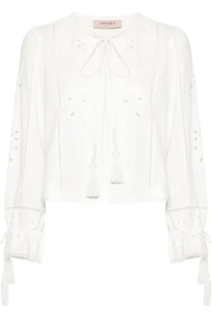Twin-Set Embroidered hook-eye blouse