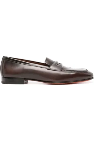 santoni Figaro leather loafers