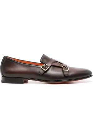 santoni Carlos leather monk shoes
