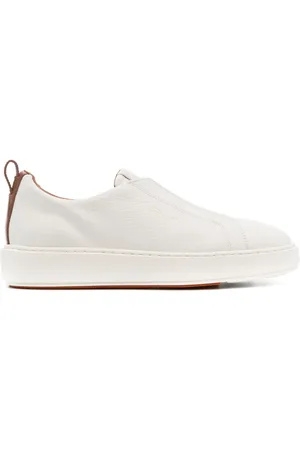 santoni Logo-print leather sneakers