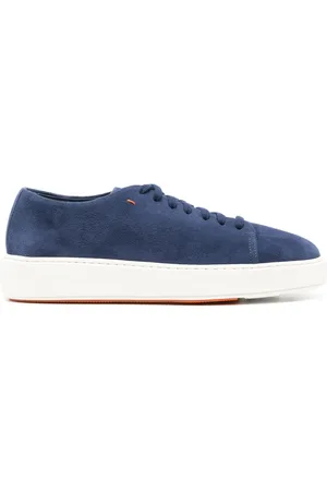santoni Suede lace-up sneakers