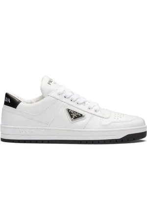 Prada Logo-plaque leather sneakers