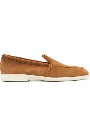 santoni Almond suede loafers