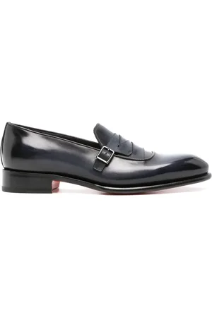 santoni Leather monk shoes