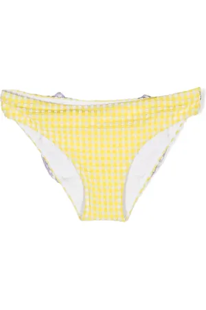 MC2 SAINT BARTH Oversized-bow gingham swim bottoms