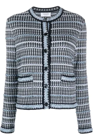 Thom Browne Crew-neck tweed cardigan