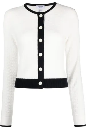 Thom Browne Pointelle-knit cotton cardigan