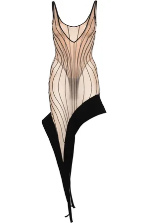 MUGLER Asymmetric layered dress