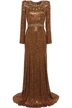 Jenny Packham Georgia sequined long-sleeve gown