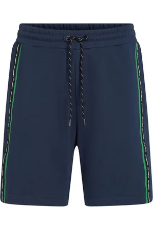 Karl Lagerfeld Stripe-logo organic-cotton shorts