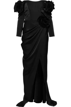 Ana Radu Floral-appliqu?? satin gown