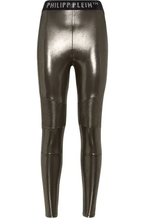 Philipp Plein logo-waistband leggings - Black