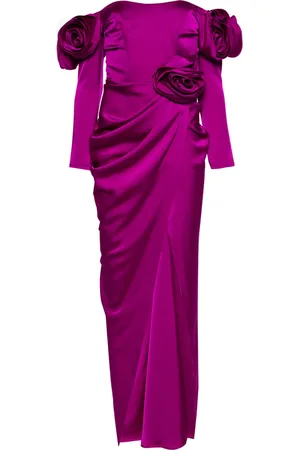 Ana Radu Floral-appliqu?? satin gown