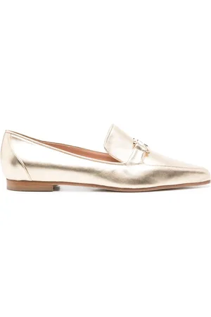 Alberta Ferretti Logo-plaque leather loafers