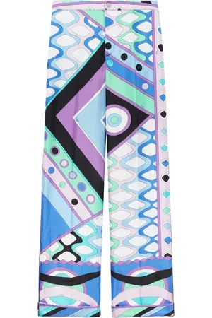 Puccini Vivara-print silk trousers