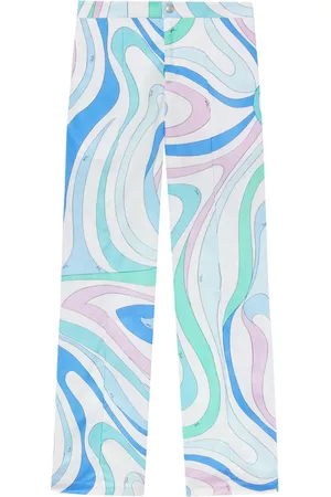 Puccini Marmo-Print cotton trousers