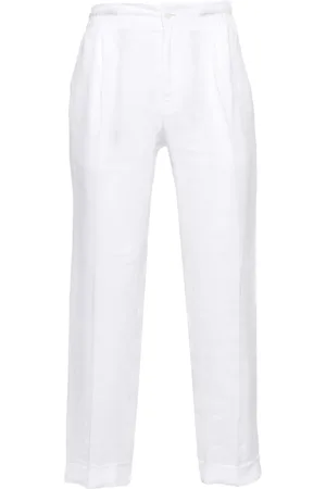 Kiton Mid-rise linen trousers
