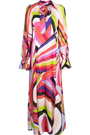 Puccini Iride-print cotton maxi kaftan