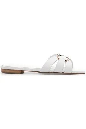 Twin-Set Oval T-plaque leather slides