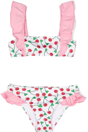 MC2 SAINT BARTH Ruffle-detail cherry-print bikini