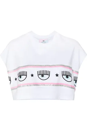 Chiara Ferragni Eyelike-glittered cropped T-shirt