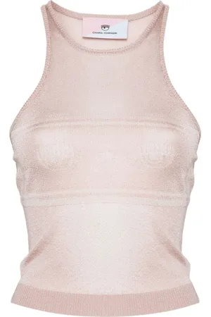 Chiara Ferragni Eyelike-motif metallic sleeveless top