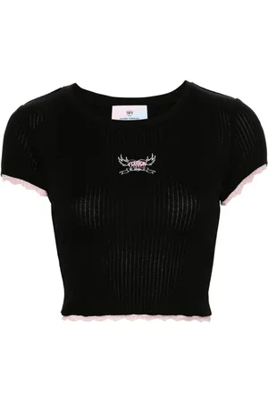 Chiara Ferragni Punk logo-print ribbed top