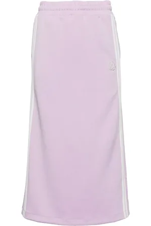 Chocoolate Floral-appliqué track skirt