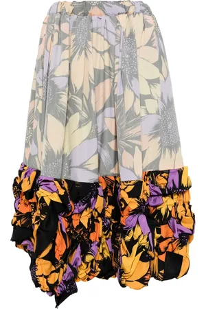 Comme des Garçons Floral-print midi skirt