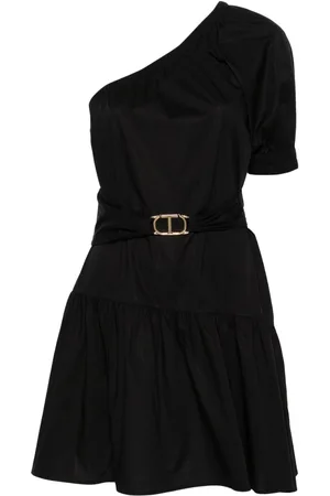 Twin-Set One-shoulder poplin minidress