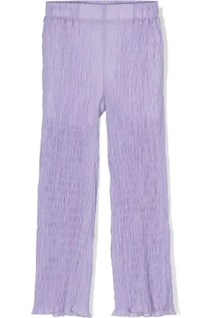 Gcds lurex-detailing flared knitted trousers - Purple
