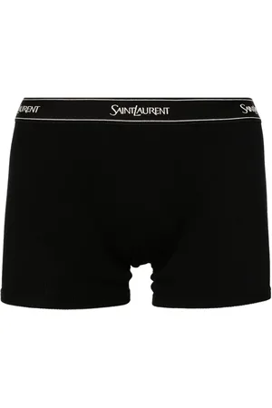 Saint Laurent Logo-waistband fine-ribbed boxers