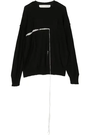 ISABEL BENENATO Raw-cut detail knit jumper