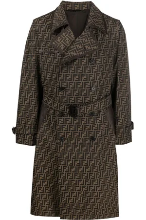 Fendi FF jacquard double-breasted trench coat