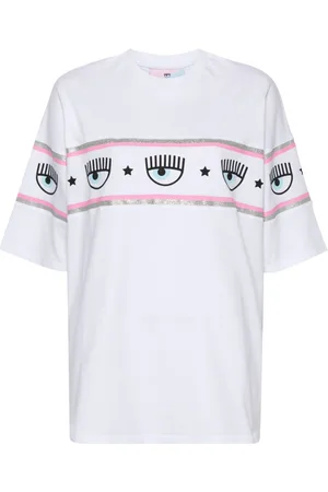 Chiara Ferragni Eyelike-glittered cotton T-shirt