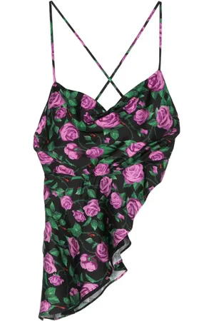 Chiara Ferragni Floral asymmetric tank top