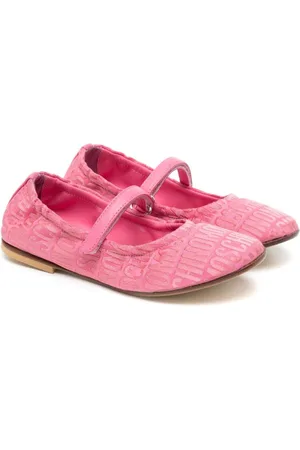 Moschino Logo-jacquard round-toe ballerinas
