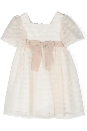 PATACHOU Bow-detailed tulle-overlay dress